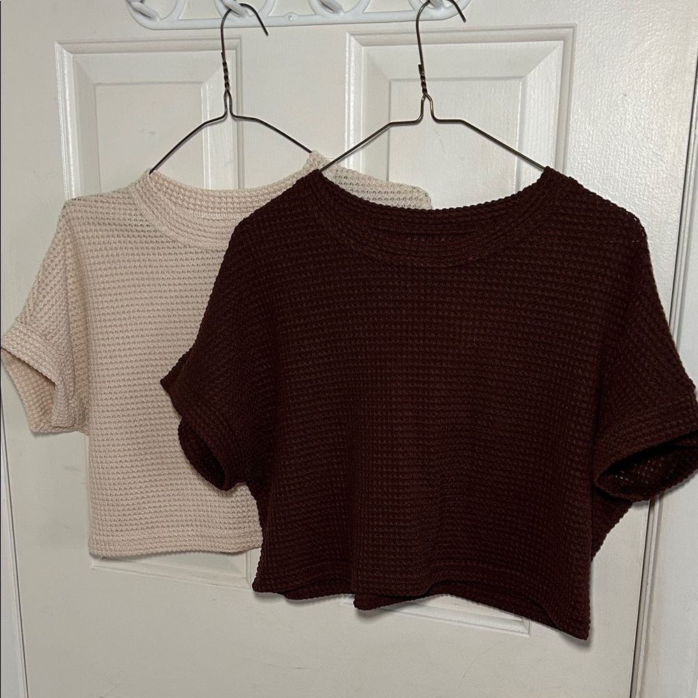 NWOT BUNDLE Stylish Brown and Cream Knit Tops